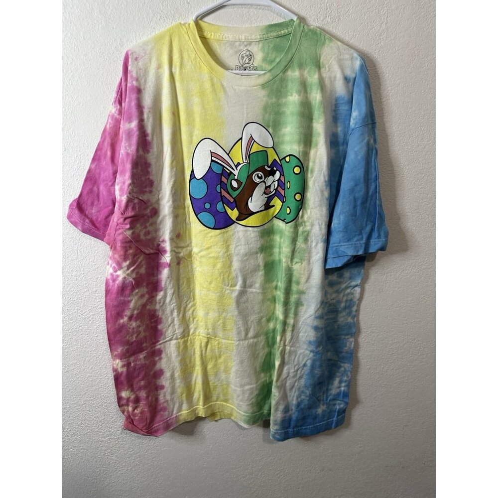 Buc-ee’st Women’s Tie Dye Easter Bunny Eggs Short Sleeve T Shirt Size 3XL